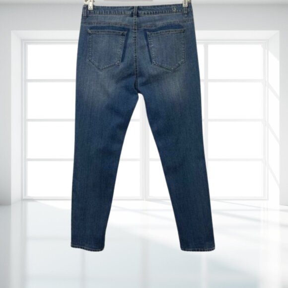 Kensie Distressed Ripped Skinny Jeans Size 14 | Blue Denim Stretch Y2K - Picture 3 of 12